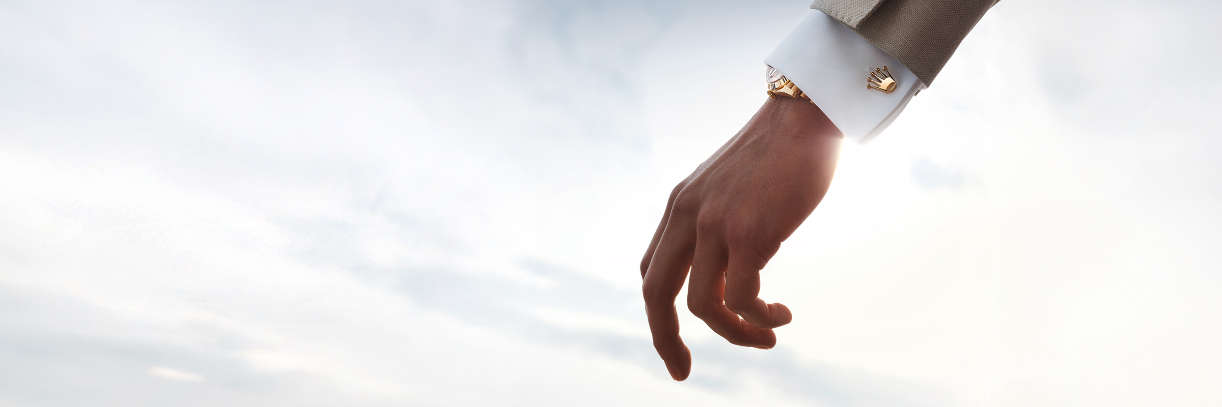 Rolex ‘Crown’ cufflink - Hand Shot