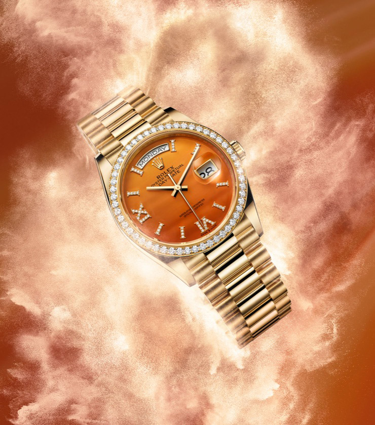 Rolex Day-Date 40 Oyster, yellow gold and diamonds