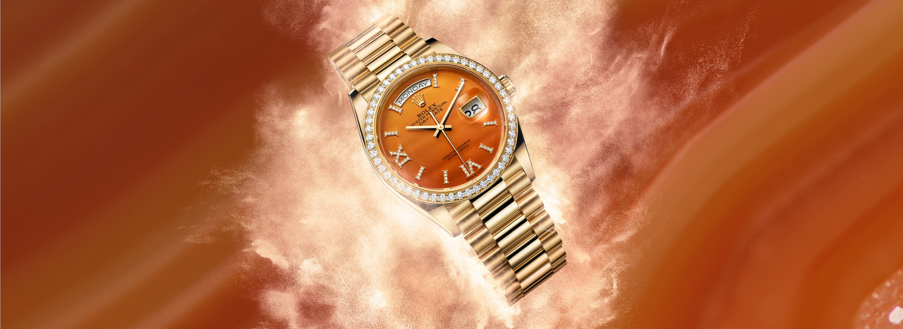 Rolex Day-Date 40 Oyster, yellow gold and diamonds